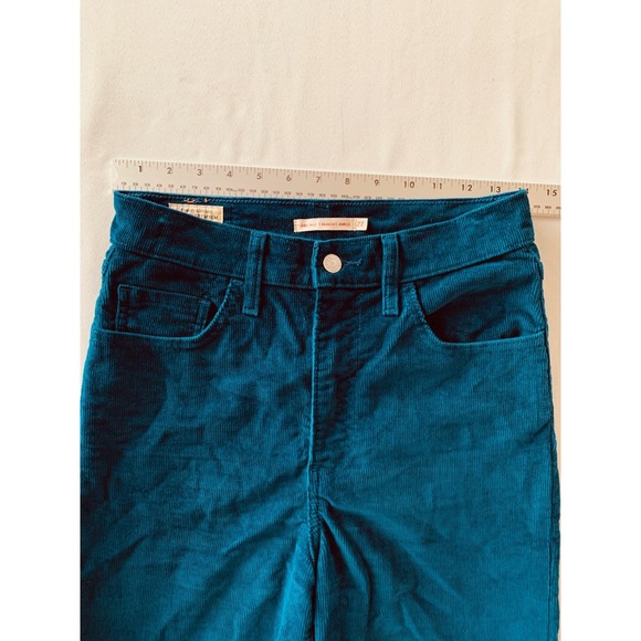 Levi's Corduroy Jeans W27 L29 Deep Teal Blue Green Straight Leg 5 Pocket - Picture 6 of 10
